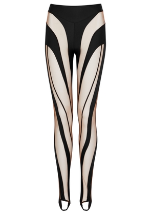 Mugler Spiral Panelled Stirrup Leggings - Black - 8