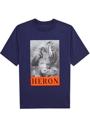 Heron Preston Heron Printed Cotton T-shirt - Navy - L