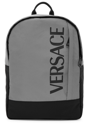 Versace Kids Reflective Logo-print Nylon Backpack - Black
