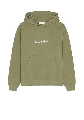 Museum of Peace and Quiet Wordmark Hoodie in Olive - Olive. Size XS (also in ).