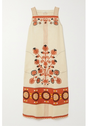 Vita Kin - Ulya Embroidered Linen Midi Dress - x small,small,medium,large