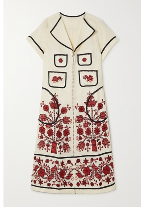 Vita Kin - Sasha Embroidered Linen Midi Dress - White - x small,small,medium,large