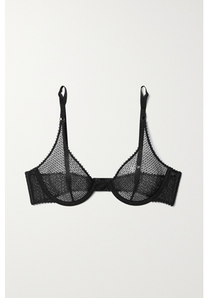 Coquette Embellished Strappy Underwire Bra & Trouseries In Black