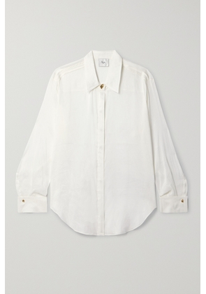 Aje - Intuition Oversized Linen And Silk-blend Organza Shirt - Ivory - UK 4,UK 6,UK 8,UK 10,UK 12,UK 14,UK 16