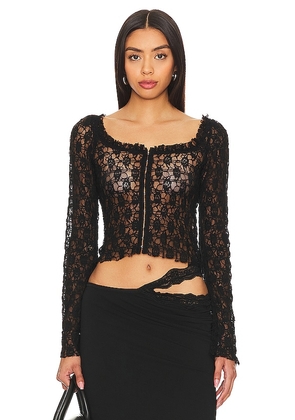 Free People Madison Top in Black. Size M, S.