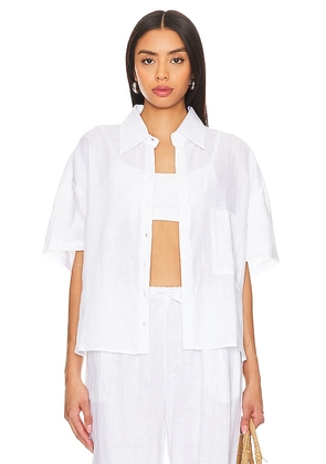 AEXAE Button Up Shirt in White. Size L, M, S, XL.