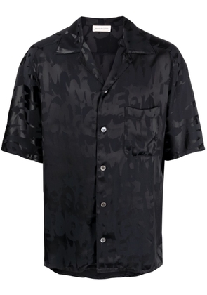 Alexander McQueen Graffiti-jacquard short-sleeve shirt - Black
