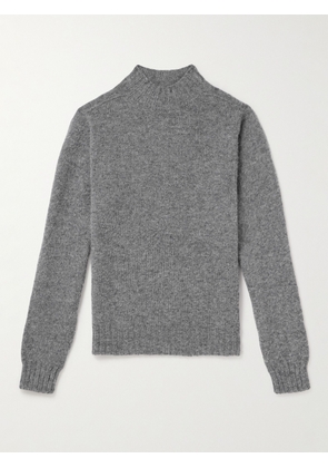 Drake's - Brushed Shetland Wool Mock-Neck Sweater - Men - Gray - S