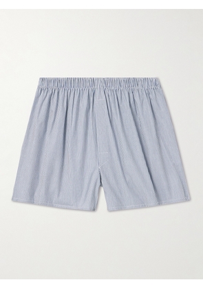 Sunspel - Striped Cotton Boxer Shorts - Men - Blue - XS
