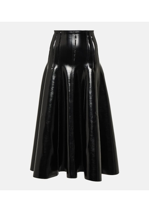 Norma Kamali Faux patent leather midi skirt