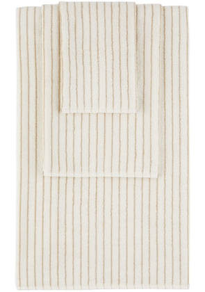 Tekla Off-White Striped Three-Piece Towel Set