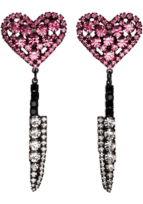 Ashley Williams Black & Pink Heart Knife Clip-On Earrings