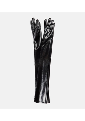 Norma Kamali Faux patent leather gloves