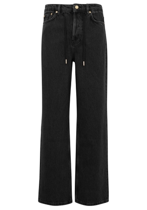 Ganni Izey Drawstring Wide-leg Jeans - Black - 28 (W28 / UK10 / S)