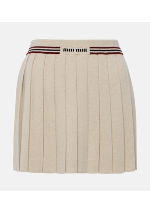 Miu Miu Pleated cashmere miniskirt