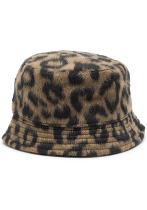 Balmain Kids Leopard-print Faux fur Bucket hat - Brown