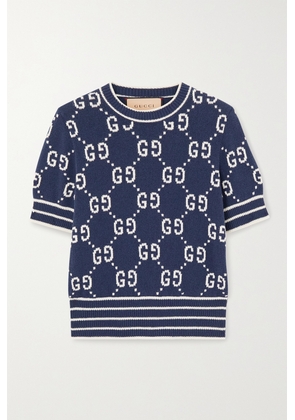 Gucci - Jacquard-knit Cotton Sweater - Blue - XXS,XS,S,M,L,XL