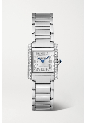 Cartier - Tank Française 25mm Small Stainless Steel Diamond Watch - White - One size