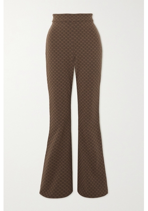 Balmain - Cotton-blend Logo-jacquard Flared Ski Pants - Brown - x small,small,medium,large,x large