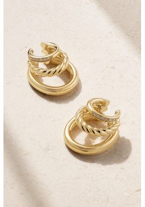 David Yurman - Dy Mercer 18-karat Gold Diamond Hoop Earrings - One size