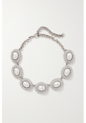 Alessandra Rich - Silver-tone, Crystal And Faux Pearl Choker - One size