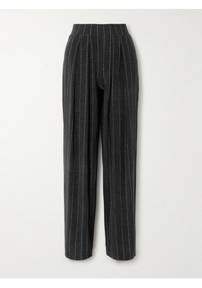 Norma Kamali - Pinstriped Stretch-jersey Straight-leg Pants - Black - xx small,x small,small,medium,large,x large