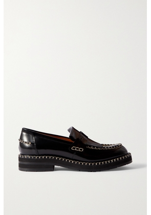 Chloé - Noua Fringed Whipstitched Leather Loafers - Black - IT35,IT36,IT36.5,IT37,IT37.5,IT38,IT38.5,IT39,IT39.5,IT40,IT40.5,IT41