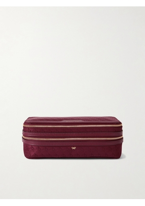 Anya Hindmarch - Make-up Leather-trimmed Recycled Logo-jacquard Nylon Cosmetics Case - Red - One size
