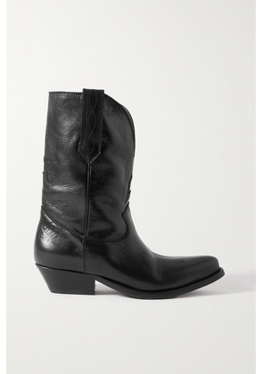 Golden Goose - Low Wish Star Textured-leather Cowboy Boots - Black - IT35,IT36,IT37,IT38,IT39,IT40,IT41,IT42