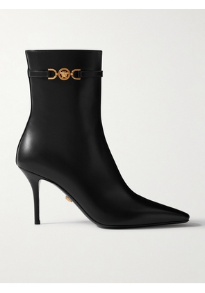 Versace - Embellished Leather Ankle Boots - Black - IT35,IT35.5,IT36,IT36.5,IT37,IT37.5,IT38,IT38.5,IT39,IT39.5,IT40,IT41