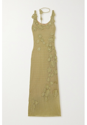 Cult Gaia - Pemma Appliquéd Metallic Crochet-knit Maxi Dress - Gold - xx small,x small,small,medium,large,x large