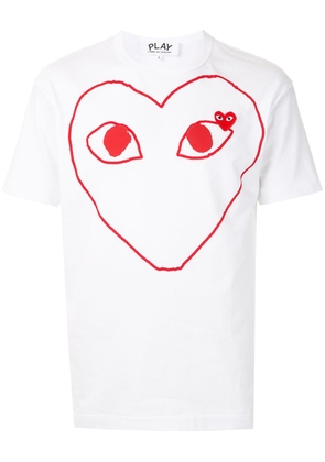 Comme Des Garçons short sleeve heart print T-shirt - White