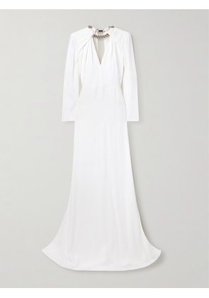 Alexander McQueen - Embellished Crepe Gown - Ivory - IT40,IT42,IT44