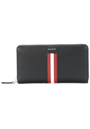 Bally stripe zip around wallet - Black