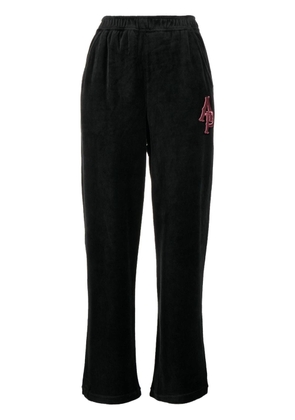 AAPE BY *A BATHING APE® logo embroidered velvet track pants - Black