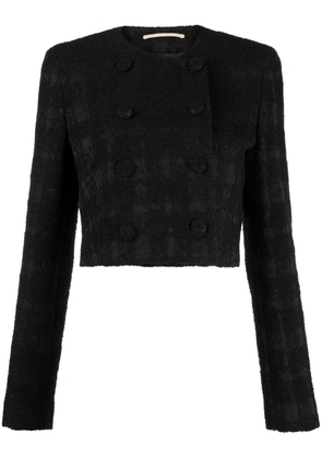 Rochas cropped double-breasted jacket - Black