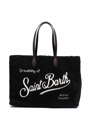 MC2 Saint Barth logo-embroidered fleece tote bag - Black