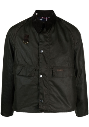 Barbour logo-embroidered cotton shirt jacket - Brown