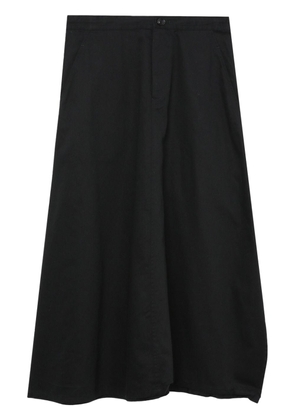 Y's high-waist cotton midi skirt - Black