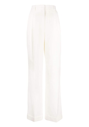 Casablanca high-waist wool straight-leg trousers - White