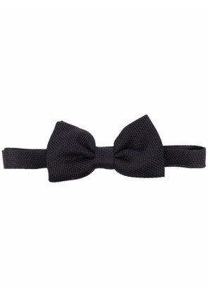 Tagliatore textured silk bow tie - Black