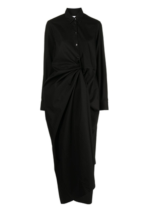 Rosetta Getty long-sleeve ruched shirt dress - Black