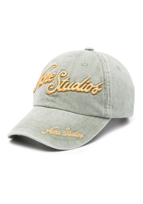 Acne Studios logo-embroidered cotton cap - Green
