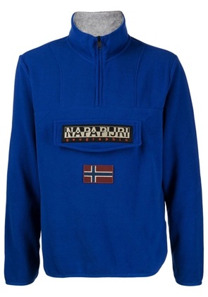 Napapijri Burgee Half Zip logo-appliqué sweatshirt - Blue