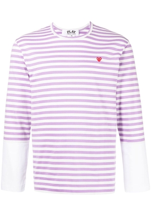 Comme Des Garçons long-sleeve striped T-shirt - Purple