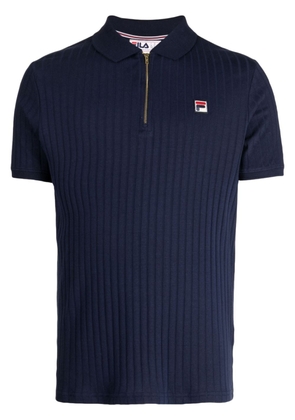 Fila logo-appliqué fine-ribbed polo shirt - Blue