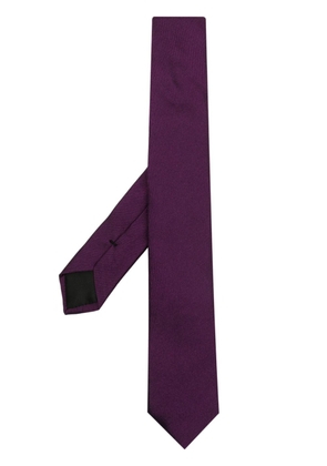 Givenchy logo-embroidered silk tie - Purple