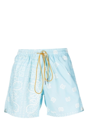 RHUDE bandana-print drawstring swim shorts - Blue