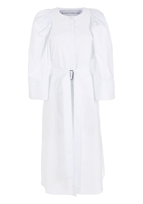 Gloria Coelho puff-sleeve belted dress - White