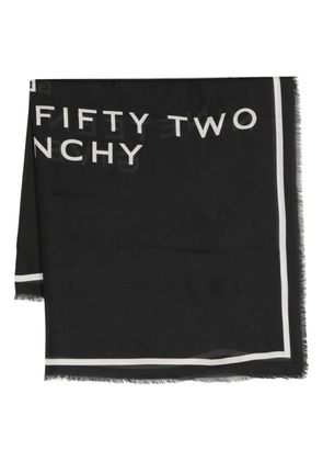 Givenchy logo-print frayed scarf - Black